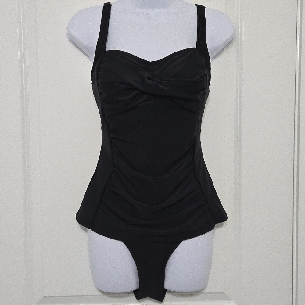Black Tankini With Brief‎ Bottom Medium